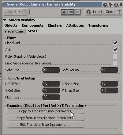 Change Grid setup, click Copy to Translate Snap Increment