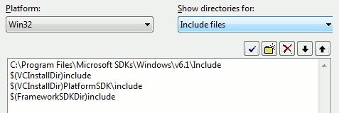 Adding the Windows SDK's includes.