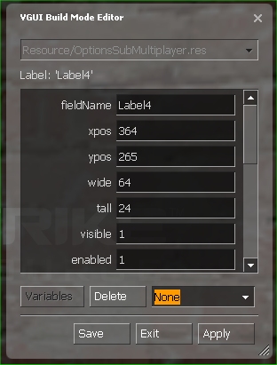 VGUI Build Mode panel
