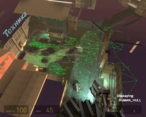 Valve's nodegraph for the penultimate Episode One map.