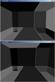 Demonstration of the effect of hint brushes, from sdk_hints.vmf. See text for explanation.