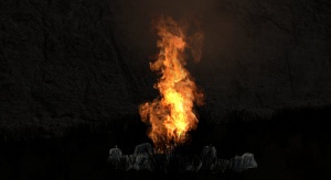 env_fire on top of a pile of trash