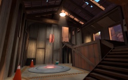 Notice how the doorways and the clutter of the control point area makes it hard to defend but easy to attack as grenades and rockets can do a lot of damage in here.