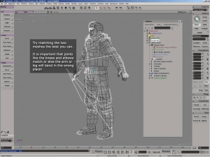 The new mesh overlaying the original