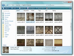 Extension in Windows Vista, being used to instant search a mod's material folder.