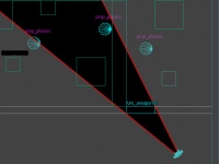 An open areaportal in a doorway controls visibility through the opening, depending on the position of the player.