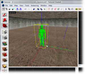 Left-click on the floor in the 3D View to place the starting entity.