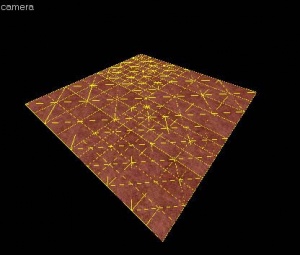 A set of four displacement surfaces, selected to do a vertex editing.