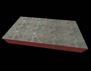 Displacement with a base face that shares an edge with a brush.