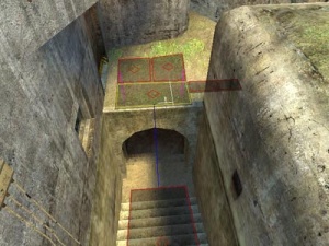 One-way connections (marked with dark blue lines) are usually used for "jump-down" links from a high ledge to the ground.  This tells the bots that they can jump down, but they can't jump back up.  One-way links can also be useful for forcing bots to travel a specific direction, perhaps to set up for a tricky jump.