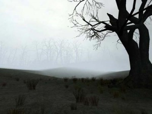 An example of a successful fog, due to the fog color matching the 2D skybox.