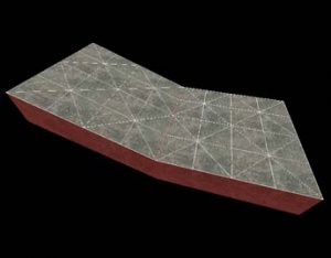 Adjacent displacements with base faces that share an edge.