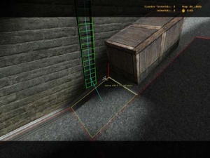 Ladder facing away from the wall (correct)
