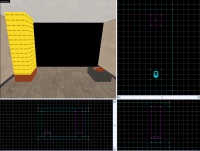 The RED team's briefcase-flag and capture zone.