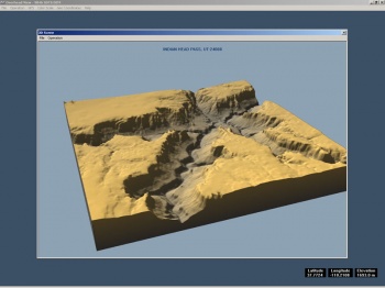 DEM map rendered within 3DEM.