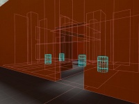 The same scene with the areaportal disabled. All geometry in the connected visleaves are rendered.