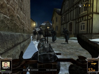 A Resistance Hero ambushes AI controlled Rahmos soldiers with the Shiva machine gun.