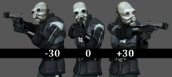 A blend sequence altering the yaw of an NPC's aim. A second blend sequence will be needed to control pitch.