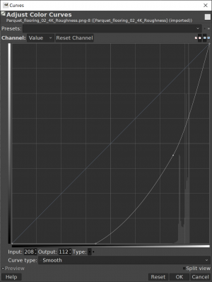 Curve to turn inverted roughness map to specular map