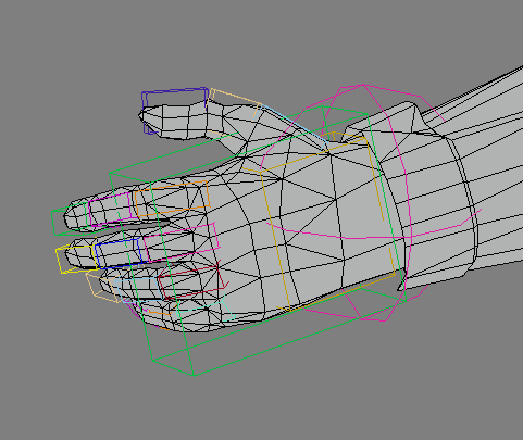 A fully-articulated hand.