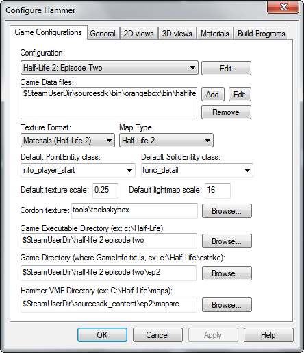 Game configuration. Func detail Hammer что это. Current game configuration SDK Launcher.