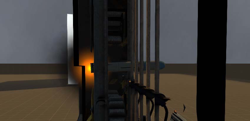 Example with this metal door. The door is prop_dynamic with dynamic collision (required for animations).