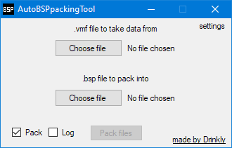 AutoBSPpackingTool interface.