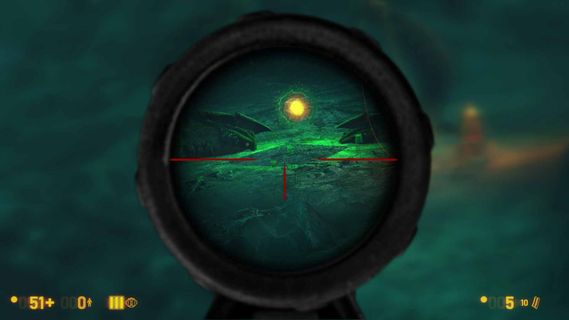 Example in bm_c4a1b1, the green teleporter light source starts to glitch when player move certain distance (crossbow zoom doesn't effect to this bug, unlike HEV zoom).