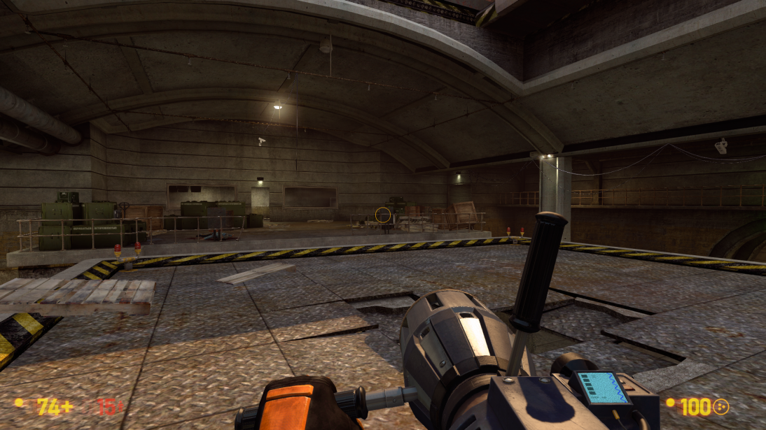 Here you can see how one of gluon gun switches create shadow that fall on other part of gun.