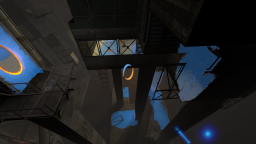 sp_a3_bomb_flings, the first map where the player can freely place gel. The lower portion of the map isn't very paintable due to few portalable surfaces.