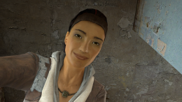 The player's first view of Alyx.