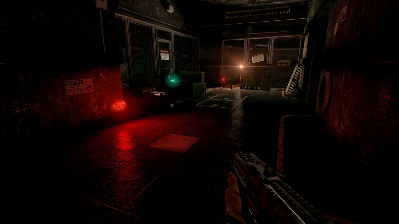 New specular shader, example in bs_c3m0d map from Black Mesa: Blue Shift. Note how the floor reflects the red light source, the same for the floodlight.