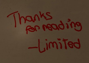 Whiteboard with thanks for reading message