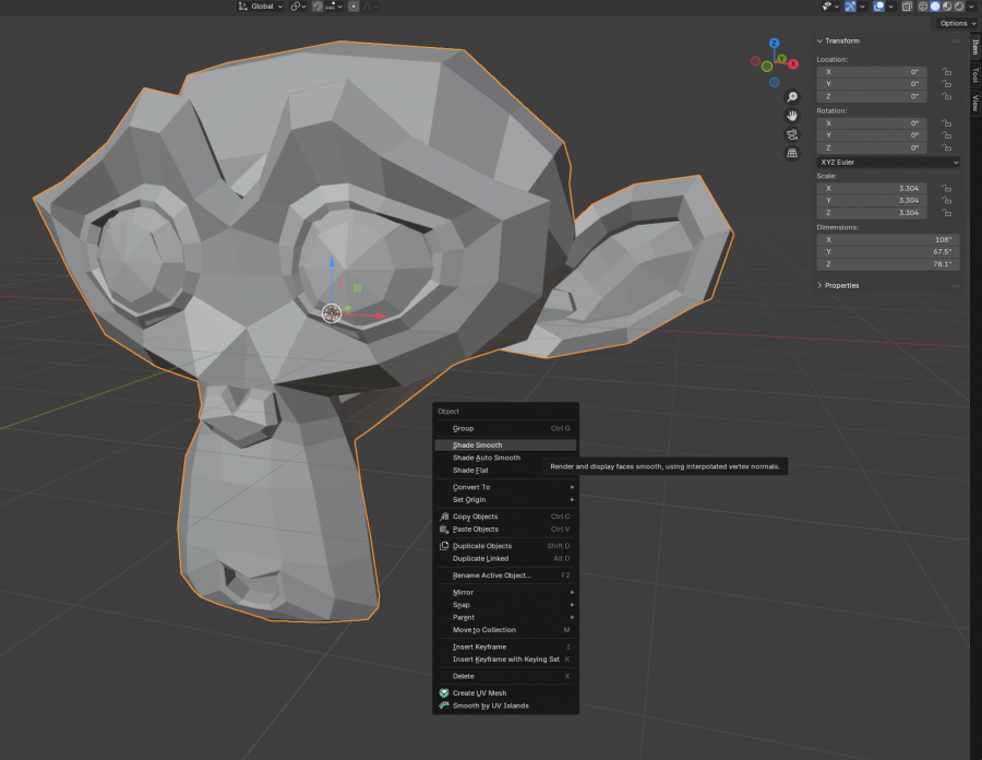 Blender 4.0 Set Shade Smooth.png