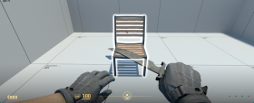 The chair starts to glow as the player approaches it