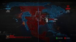World map showing faction control