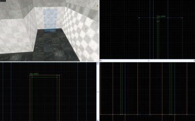Add the doors. (I grouped a detailed frame and door with a skip brush [Clarify].