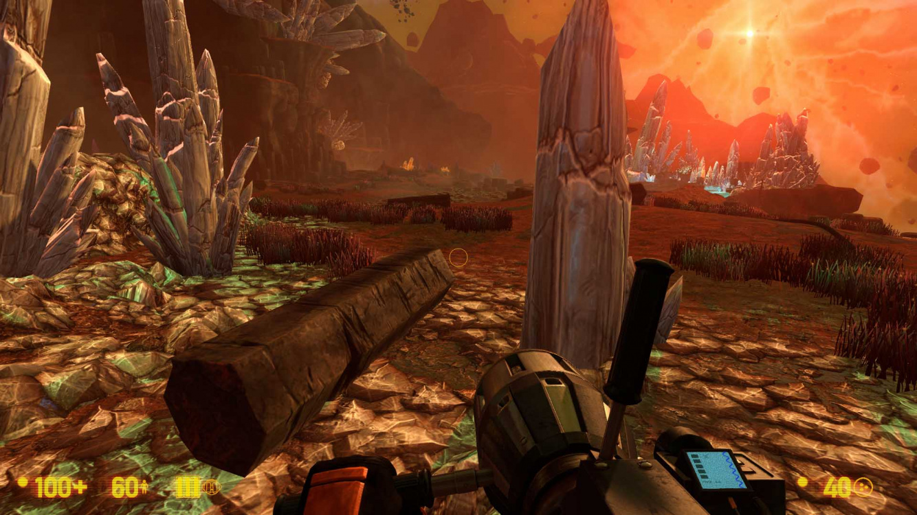 After ent_fire env_cascade_light lightcolor 255 0 0 255. Black Mesa in Gonarch's Lair chapter.